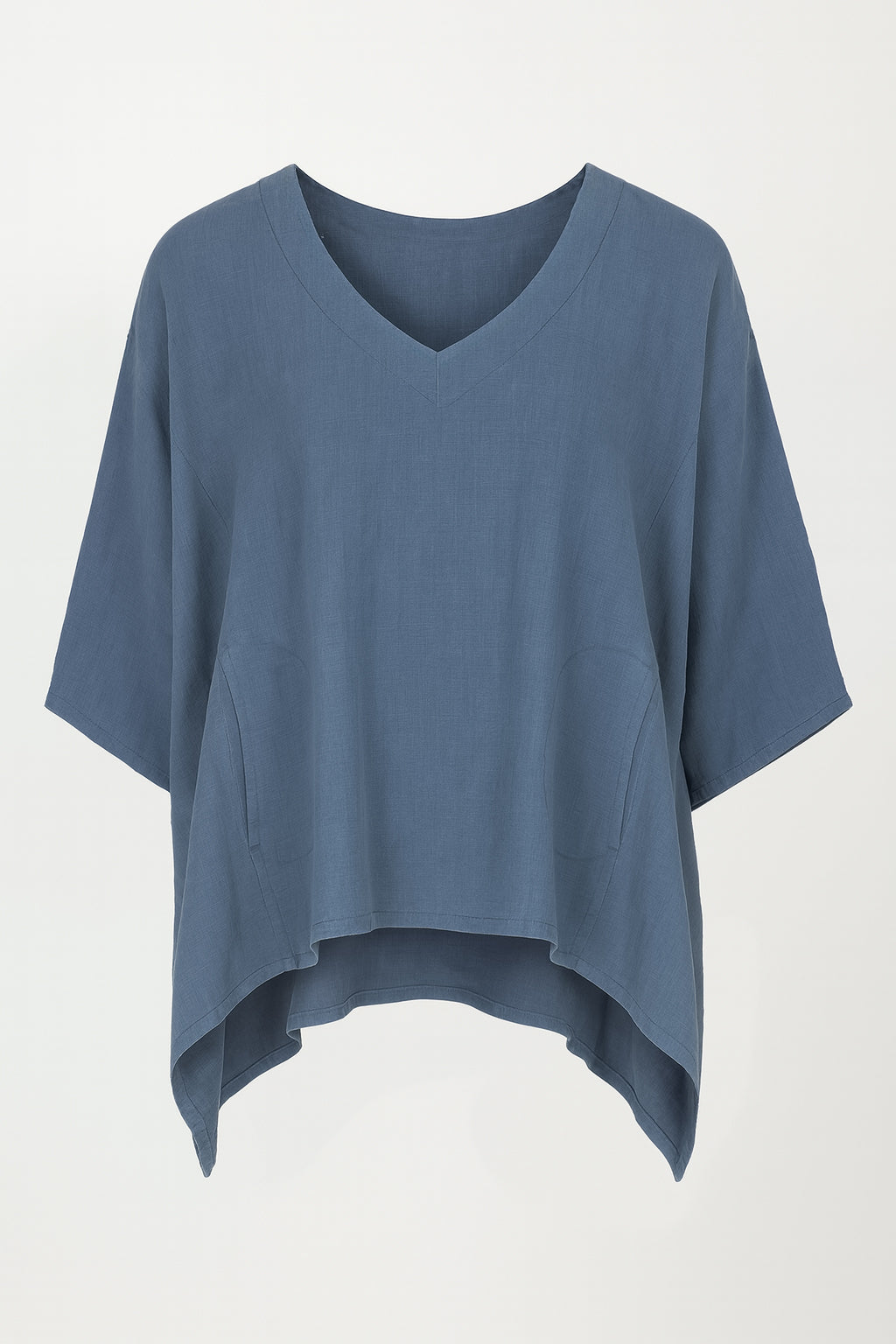 Linen V Neck Batwing Top