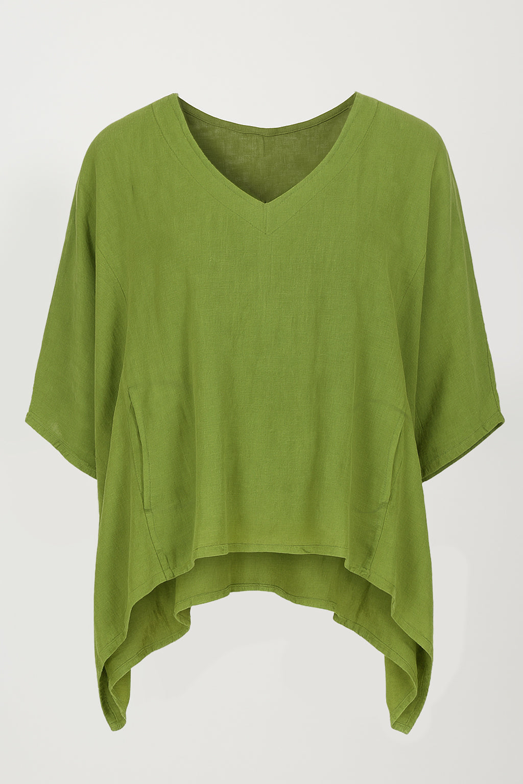 Linen V Neck Batwing Top