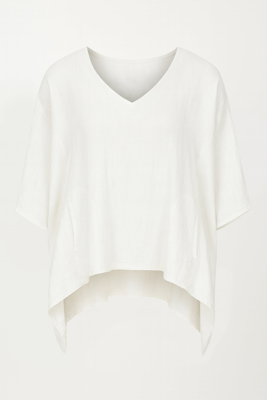 Linen V Neck Batwing Top