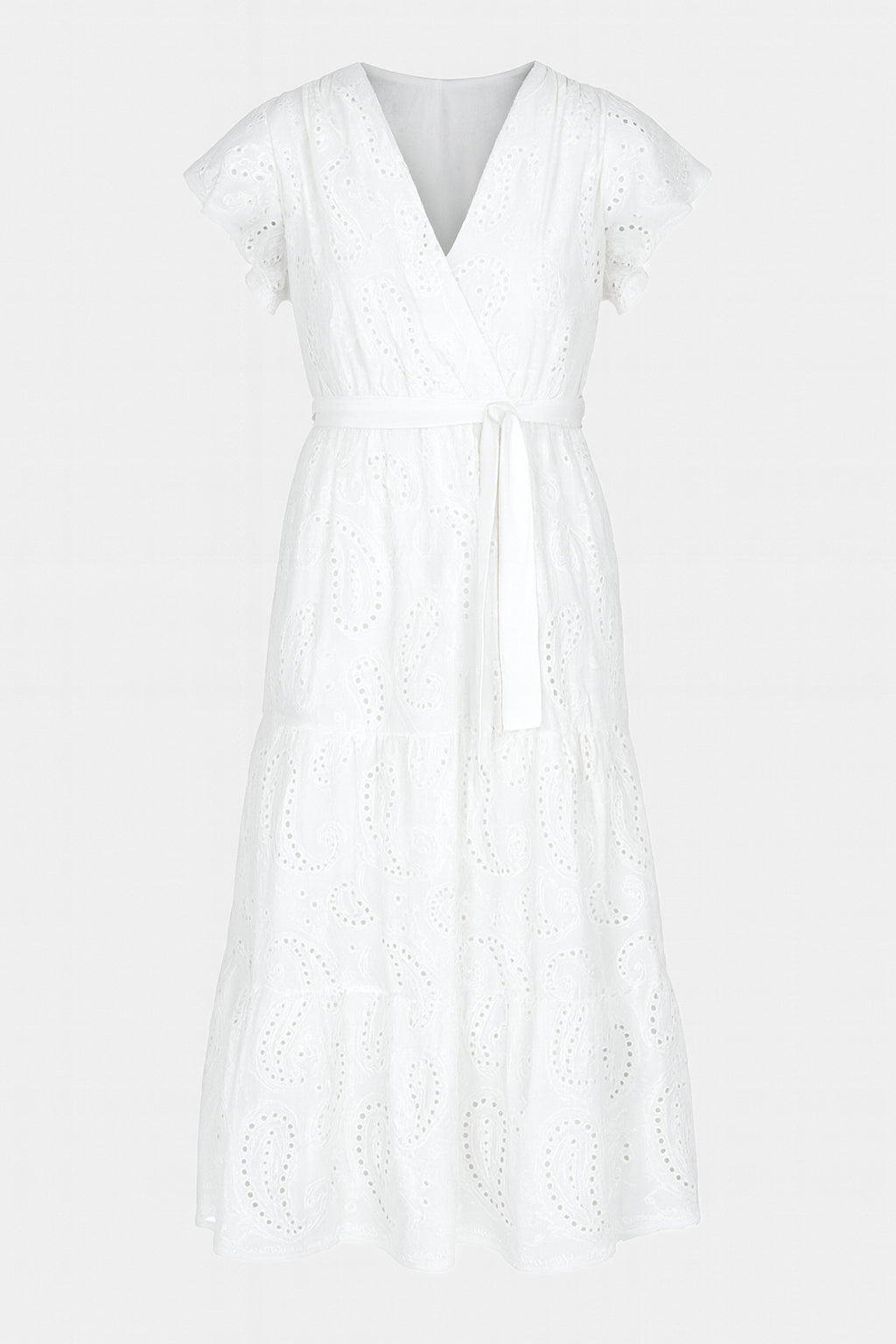 Anglaise Frill Sleeve Cotton Maxi Dress