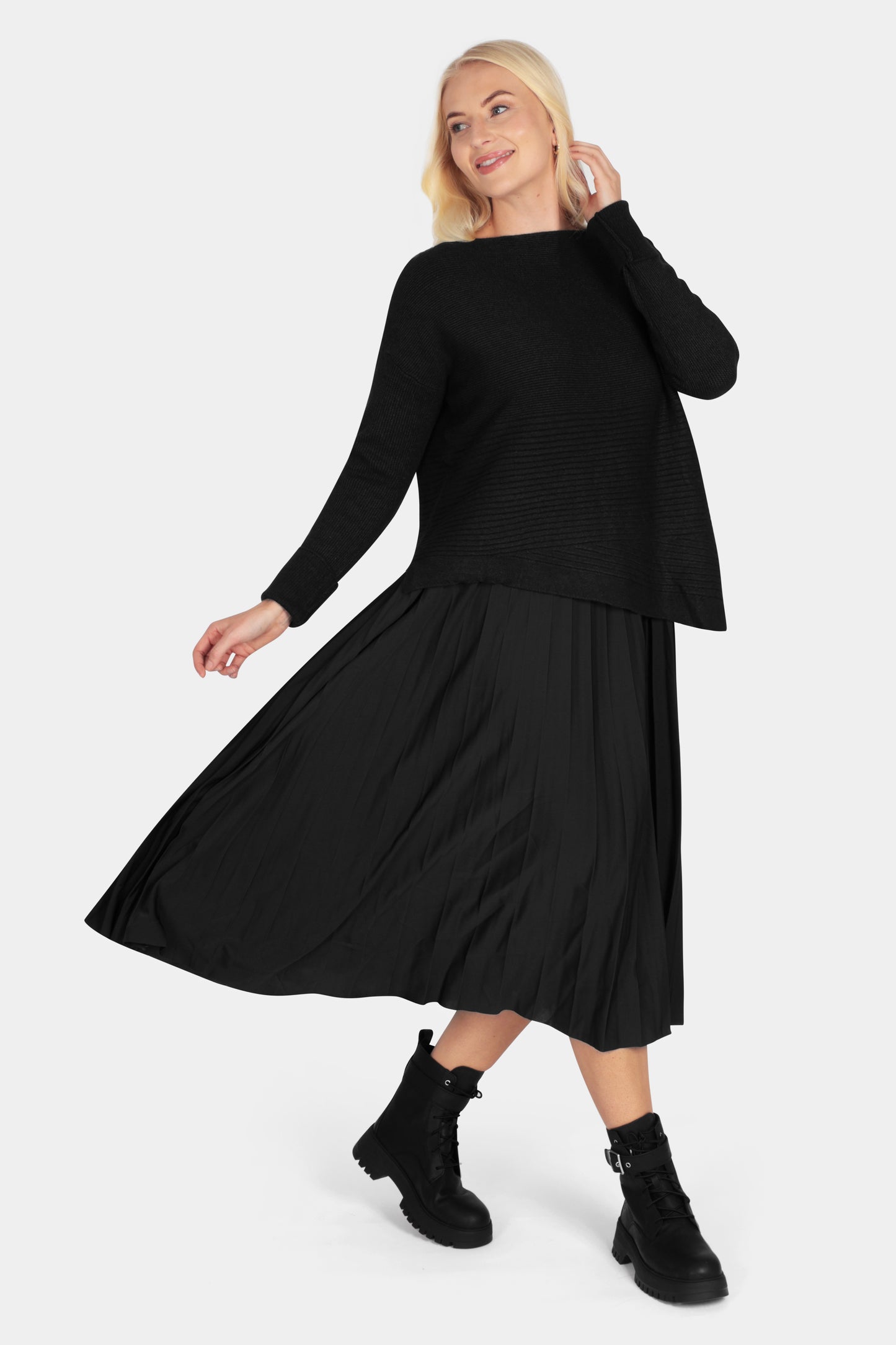 Leelan Asymmetric Hem Dress Set