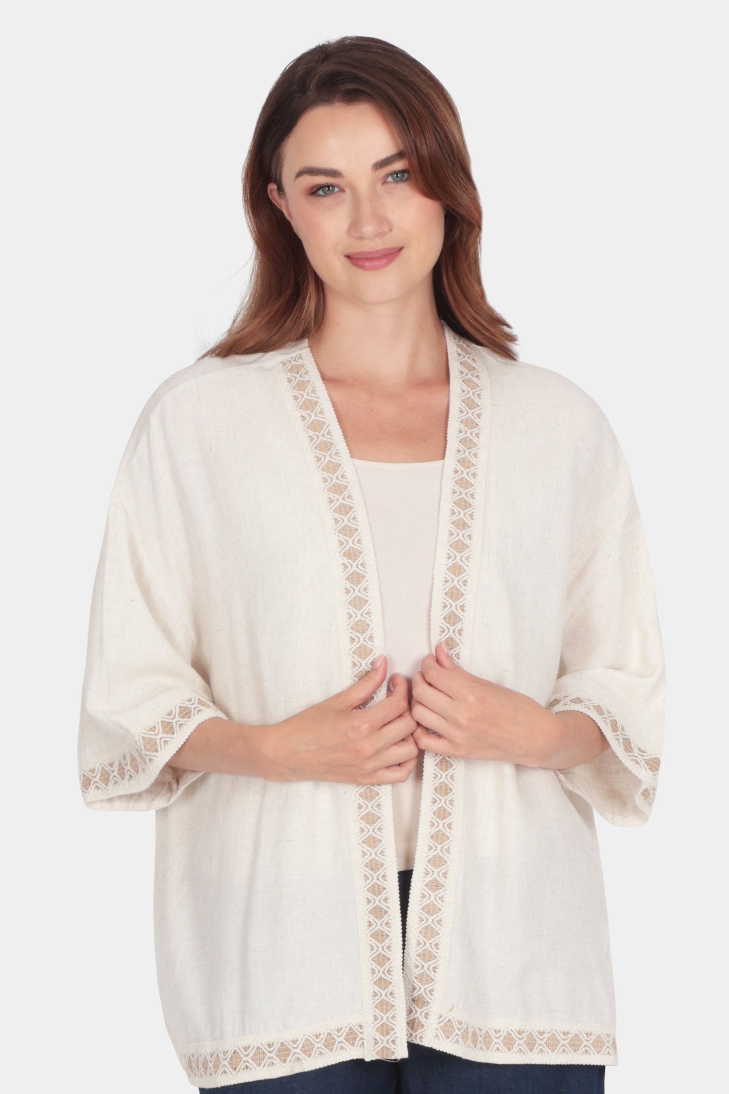Embroidered Trim Cardigan