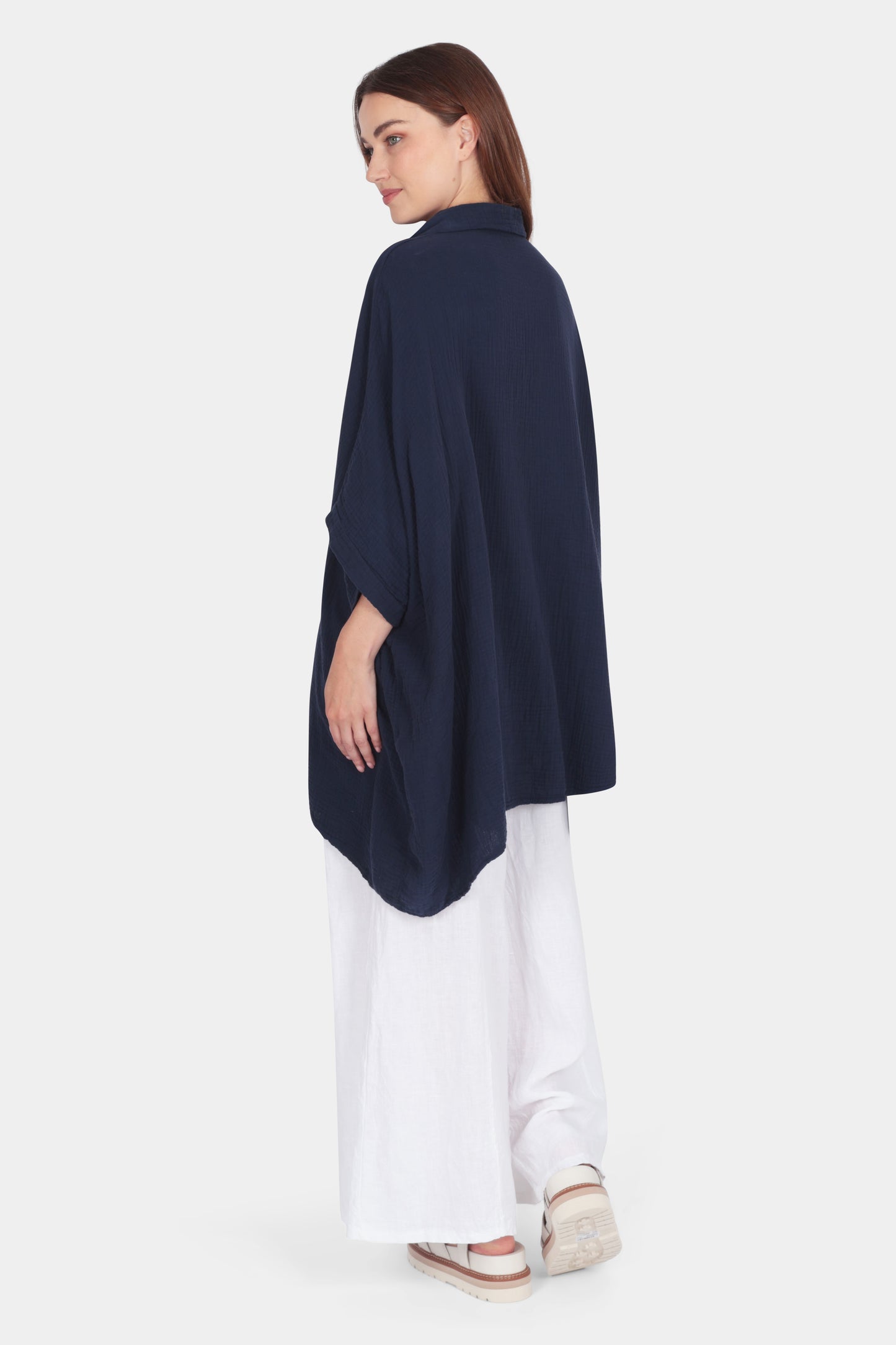 Bella Relaxed Drape Cotton Shirt