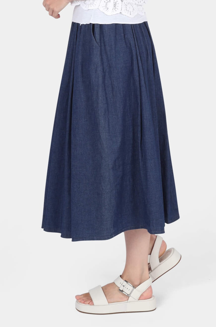 Darley Denim Pleat Skirt