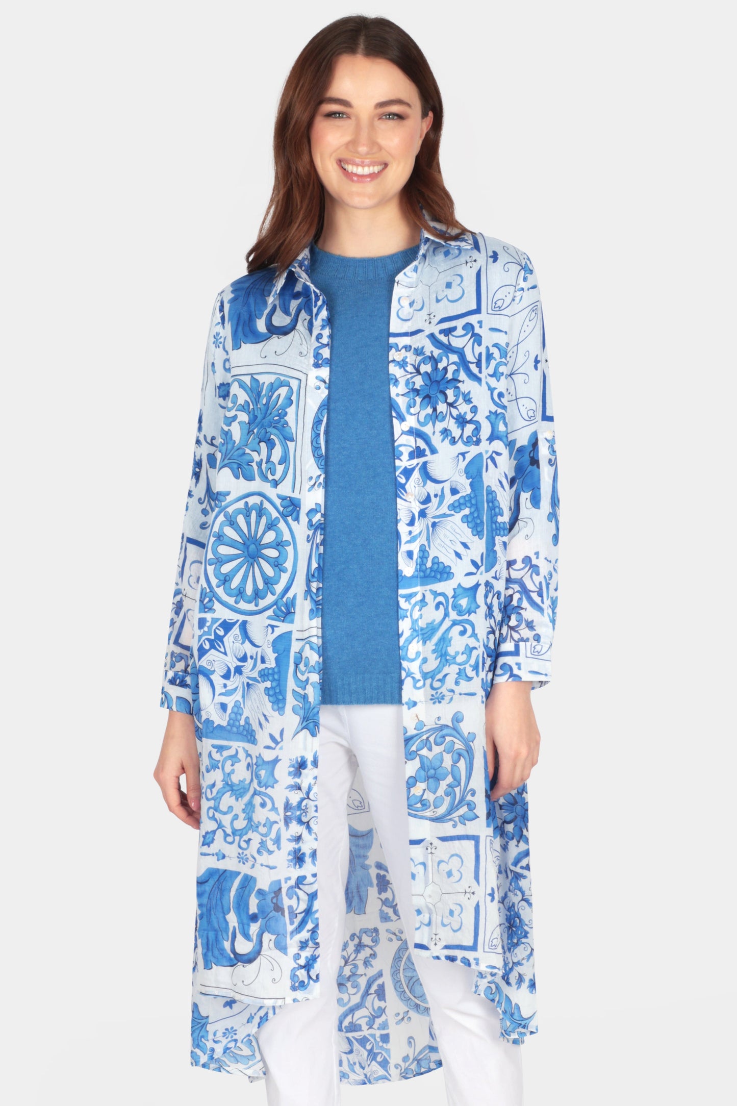 Mosaic Shirt Print Dress - Fenella