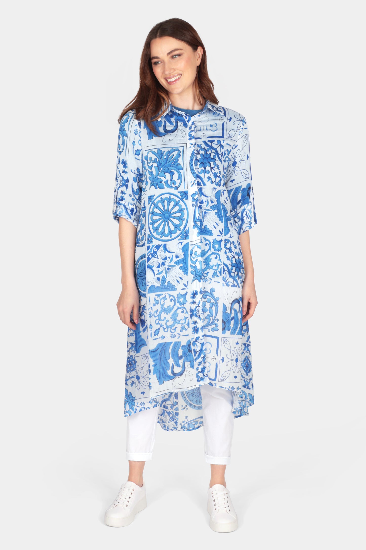 Mosaic Shirt Print Dress - Fenella