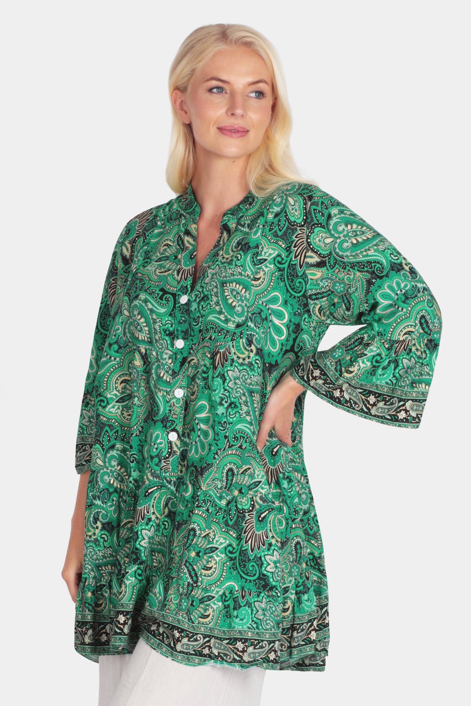 Paisley Flutter Tunic Dress