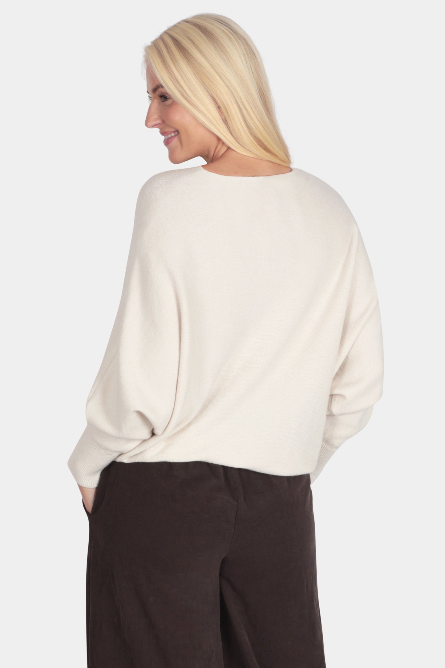 Cloud Two Slash Neck Batwing Jumper