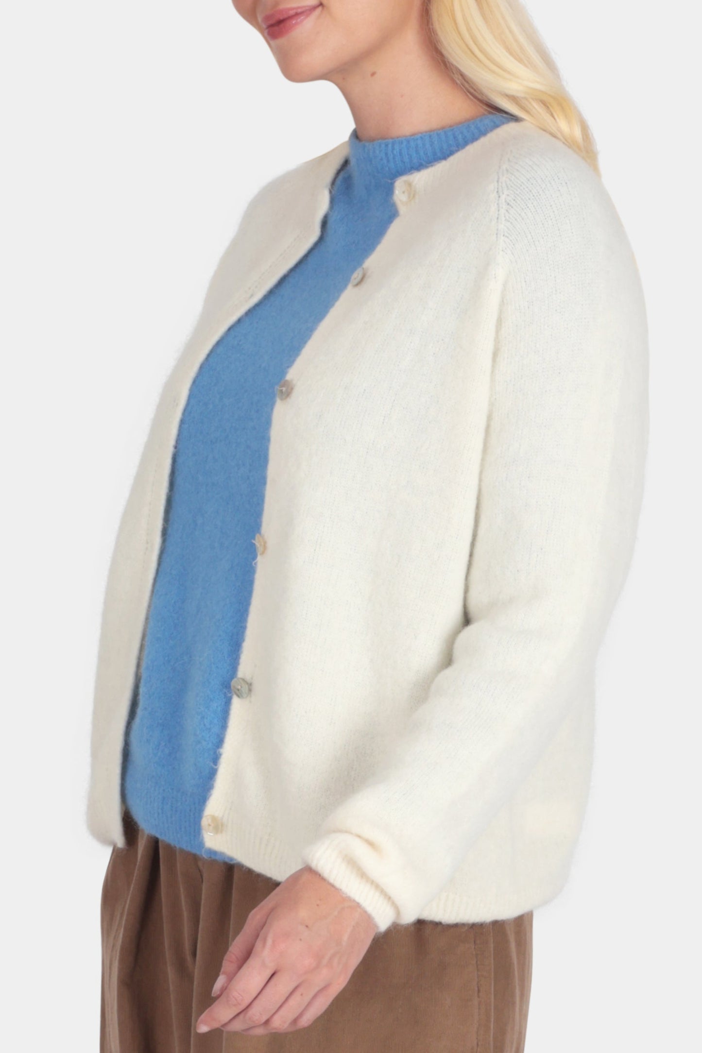 Round Neck Alpaca Cardigan
