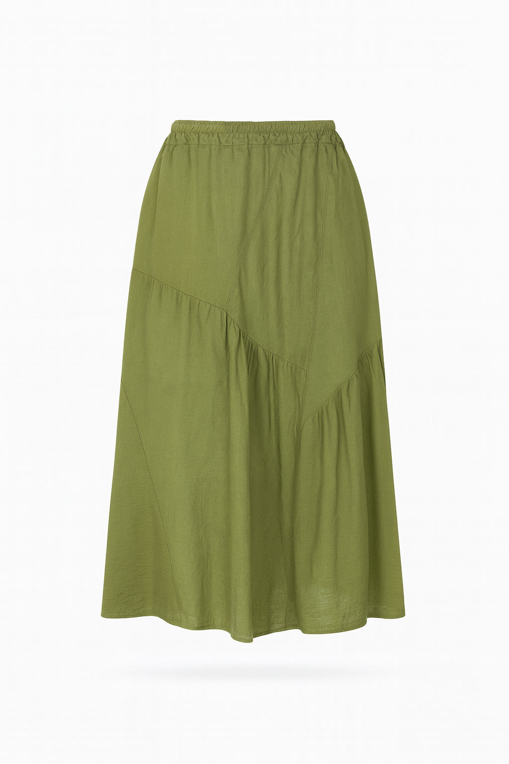 Linen Asymmetrical Panel Skirt