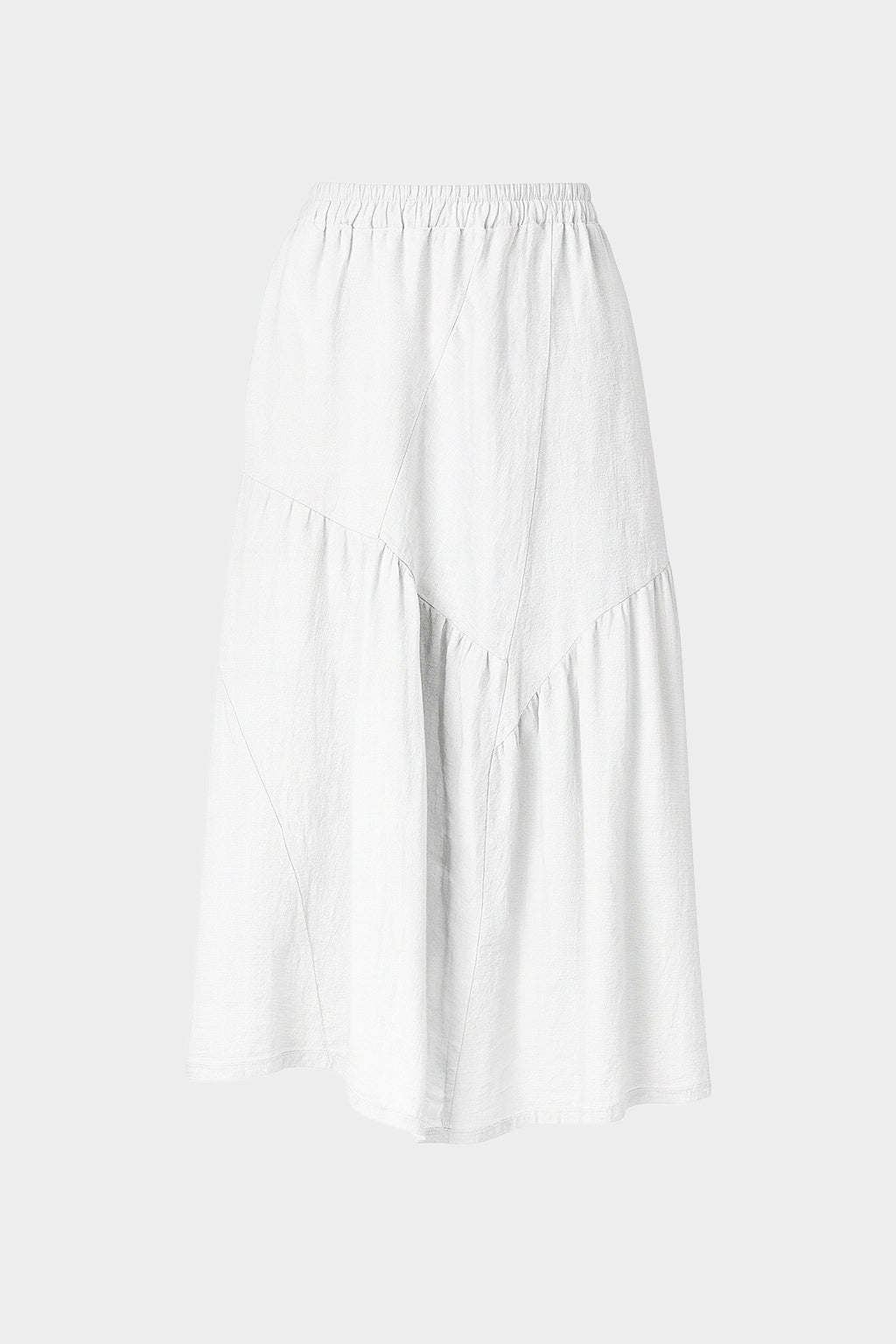 Linen Asymmetrical Panel Skirt