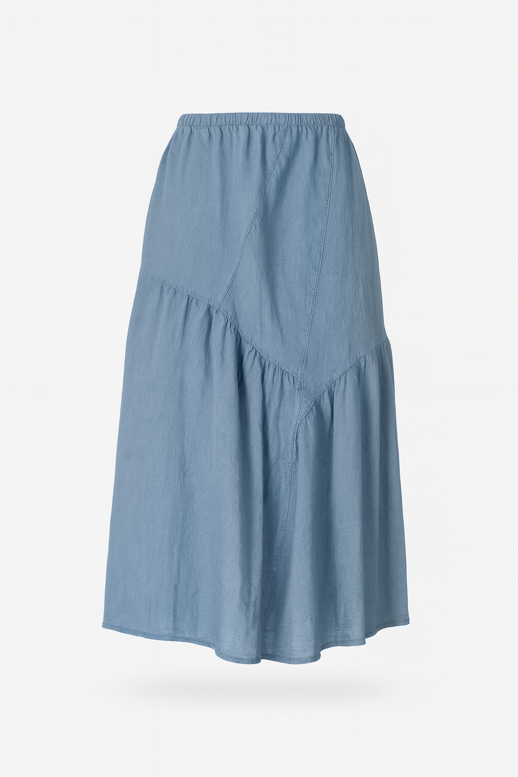 Linen Asymmetrical Panel Skirt