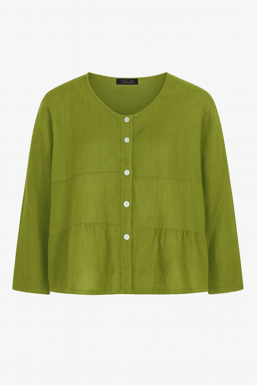 Tier Linen Round Neck Jacket