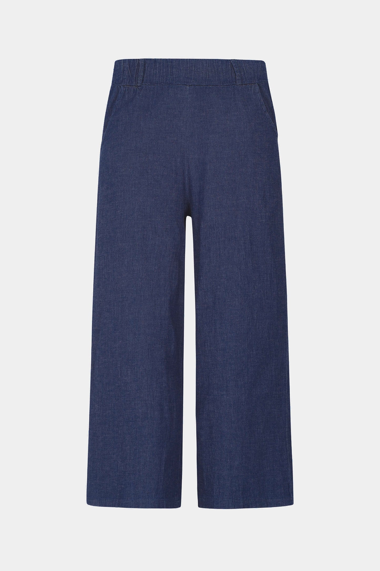 Denim Wide Leg Crop Trousers