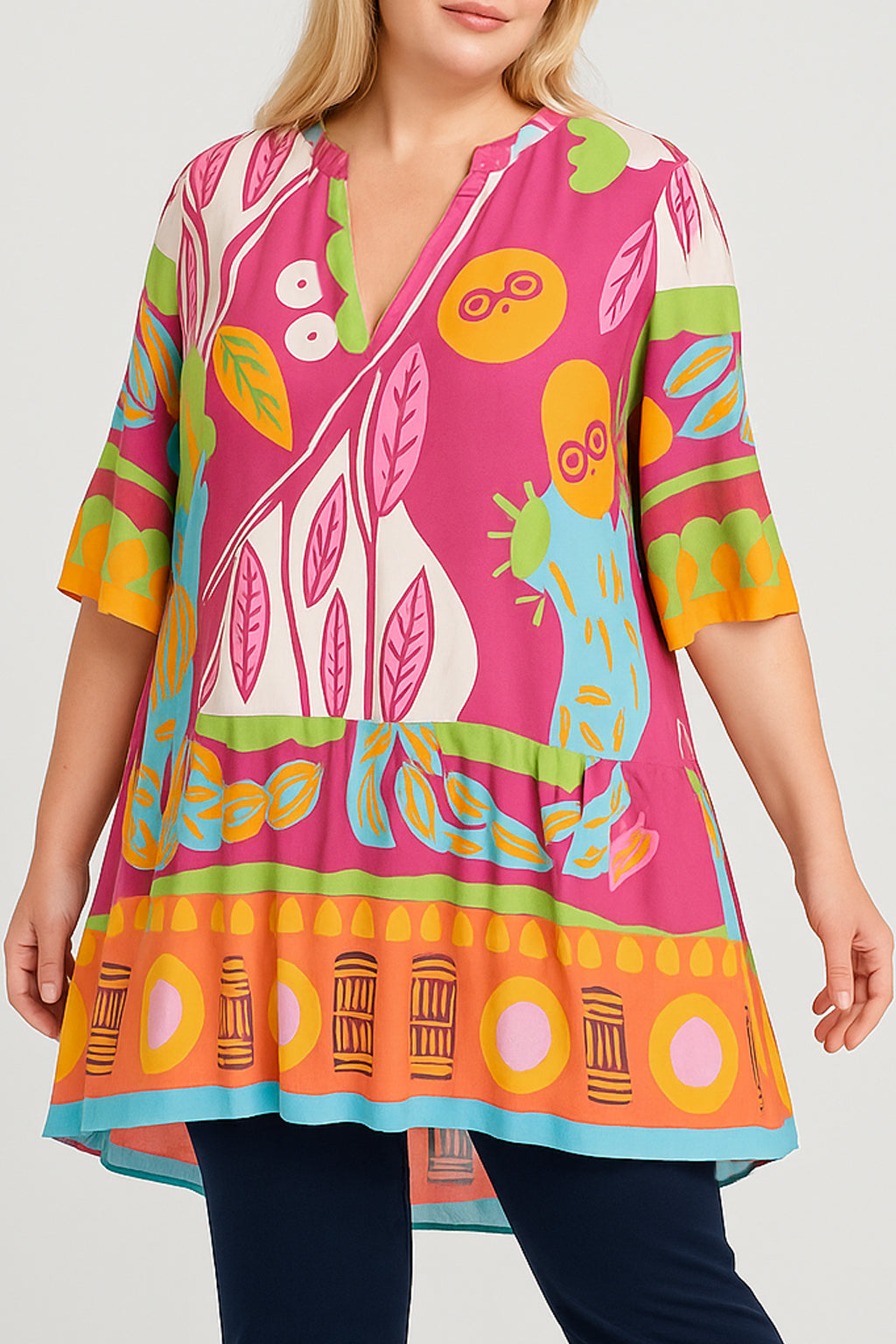 Bold Abstract Painting Tunic Dress