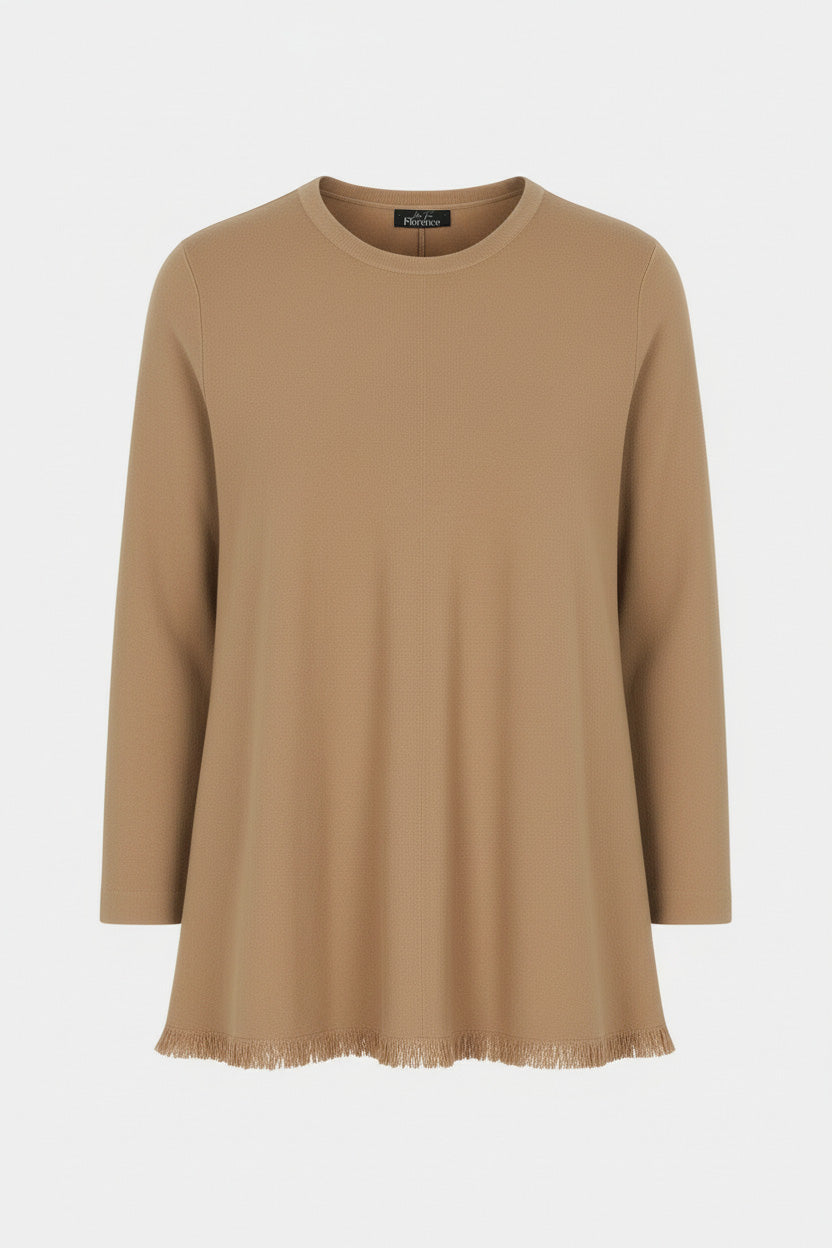 Crew Fringe Hem Knit Tunic