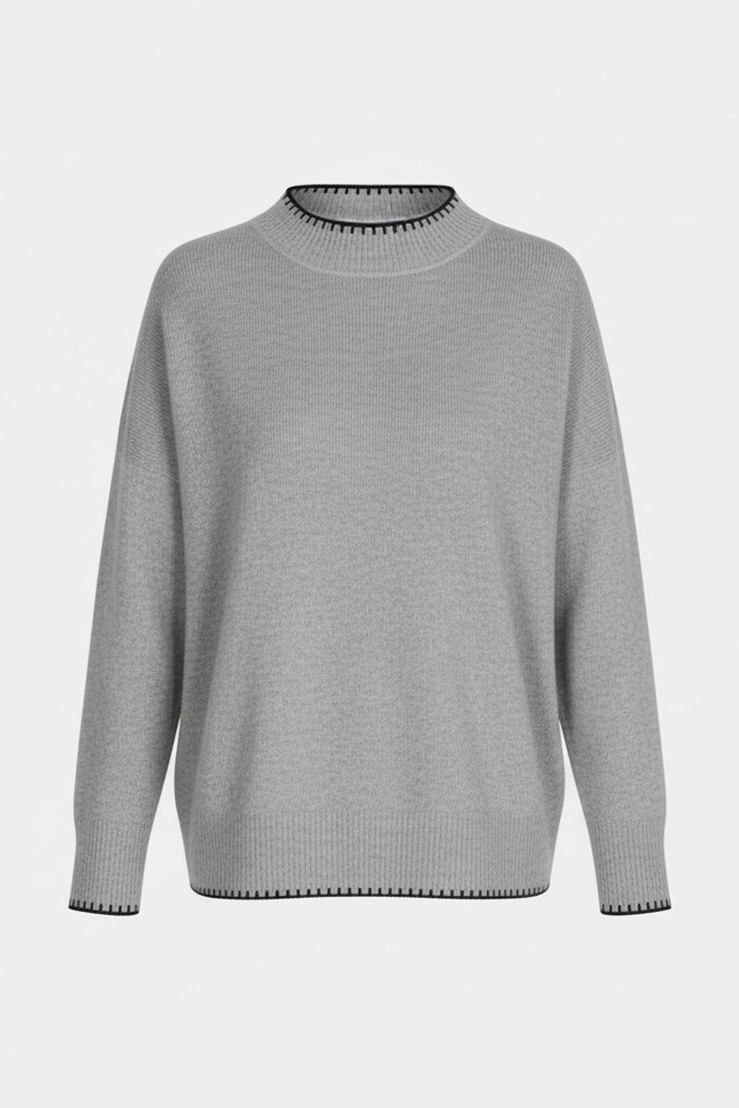 Contrast Trim High Neck Jumper
