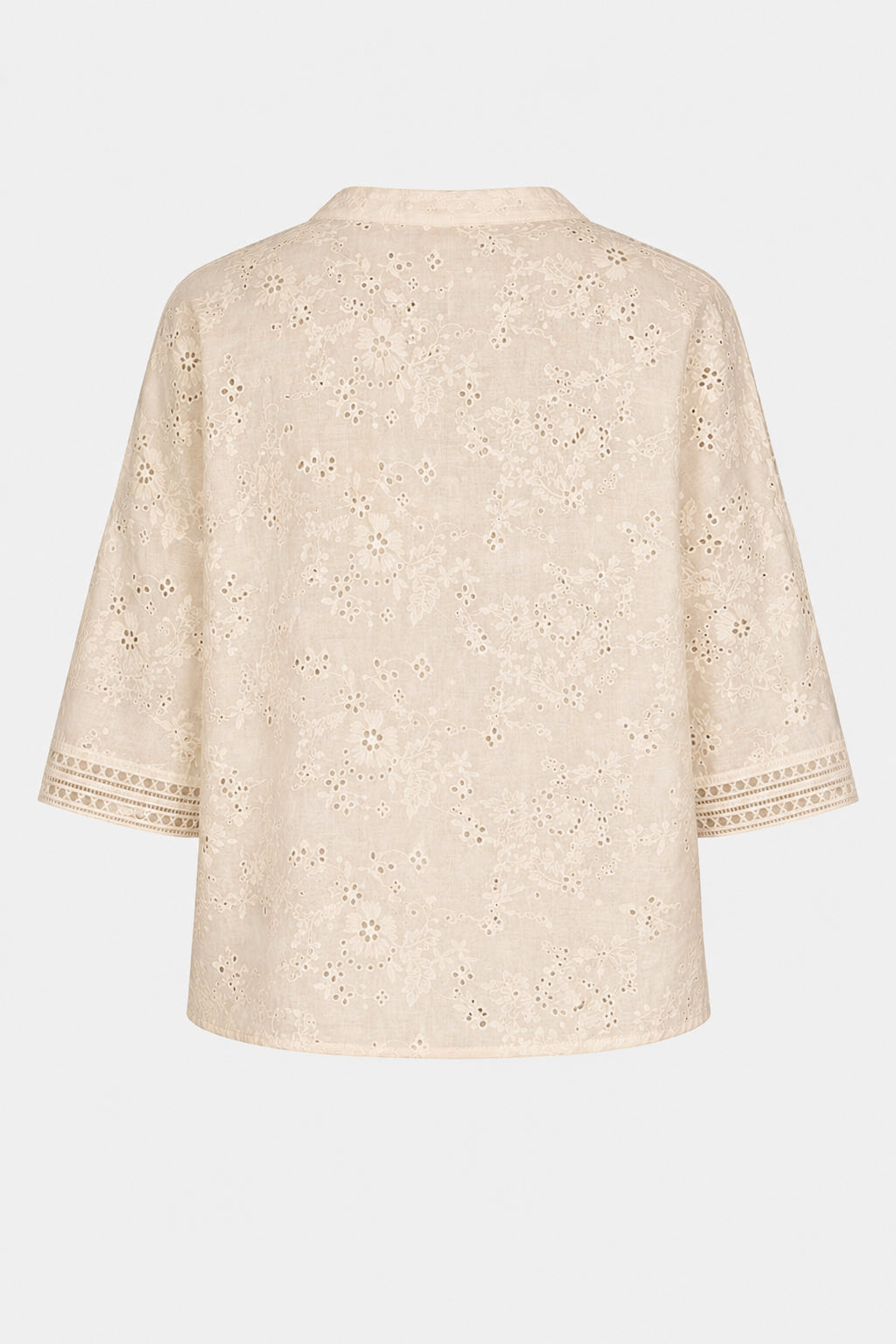 Broderie Cotton Notch Blouse