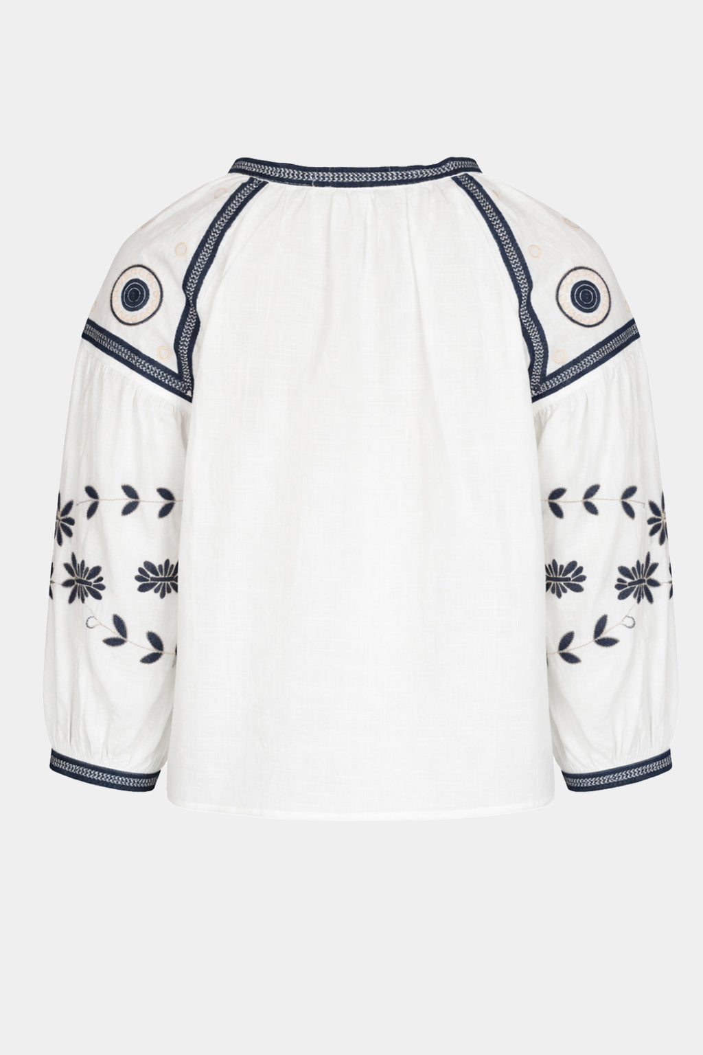 Folk Embroidered Cotton Blouse
