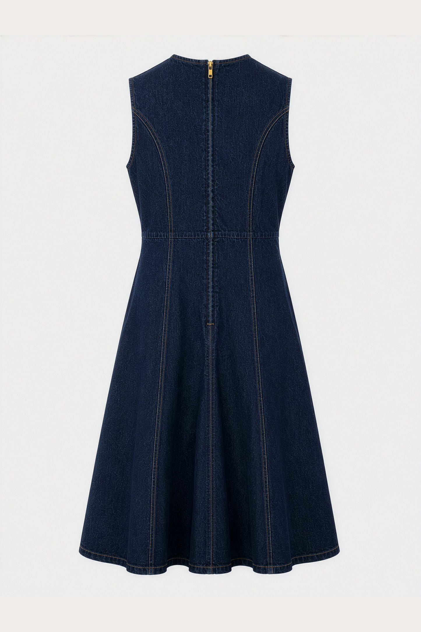Sleeveless Denim Midi Dress