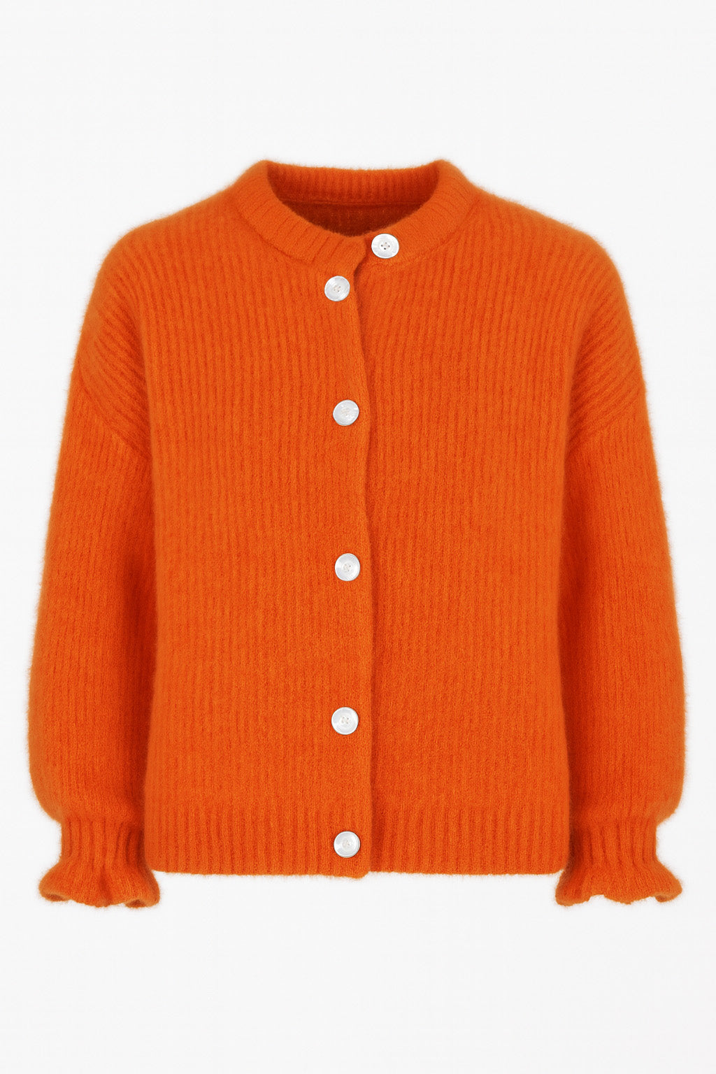 Fluffy Alpaca Frill Cuff Cardigan