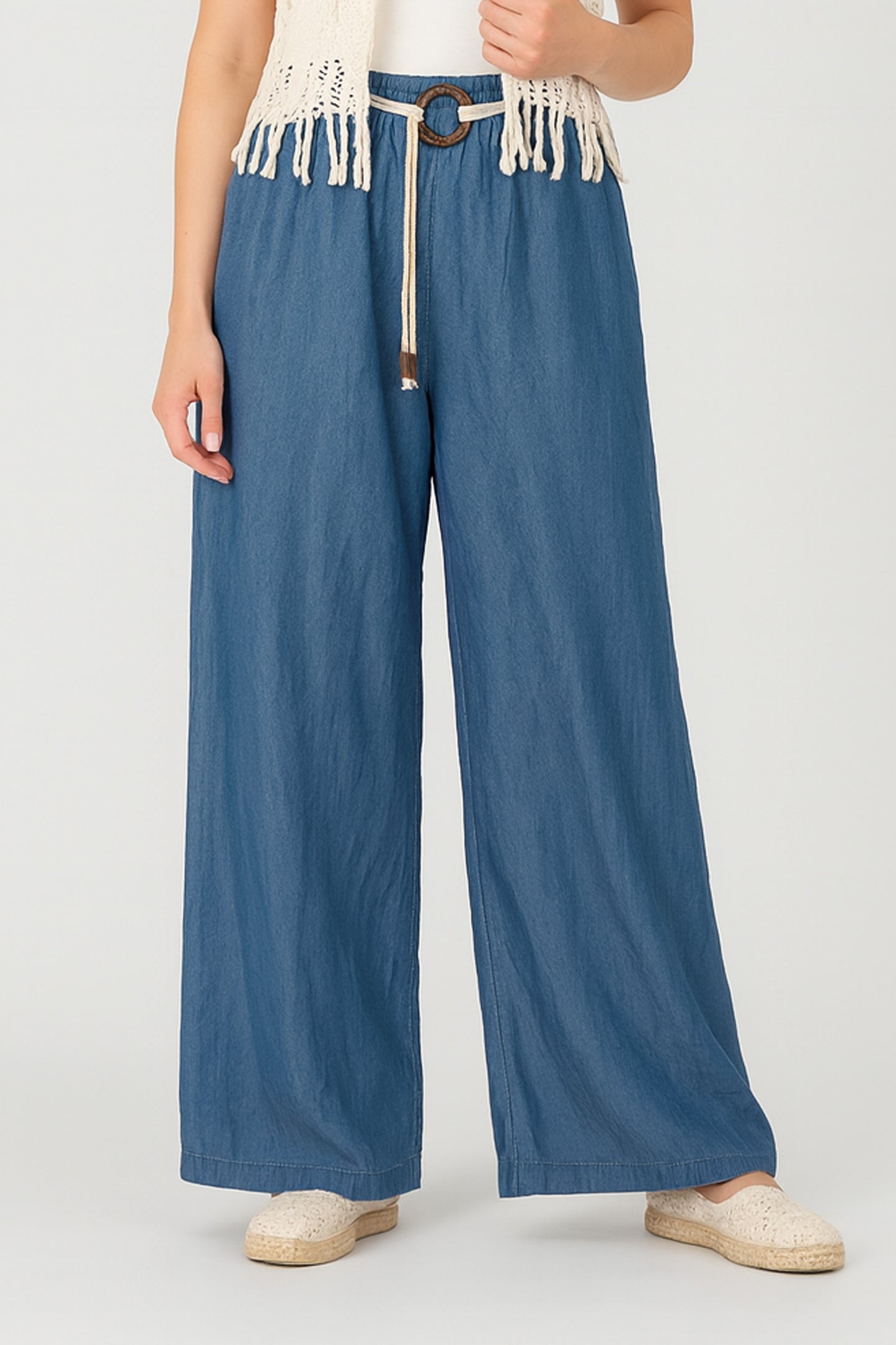 Denim Palazzo Pants