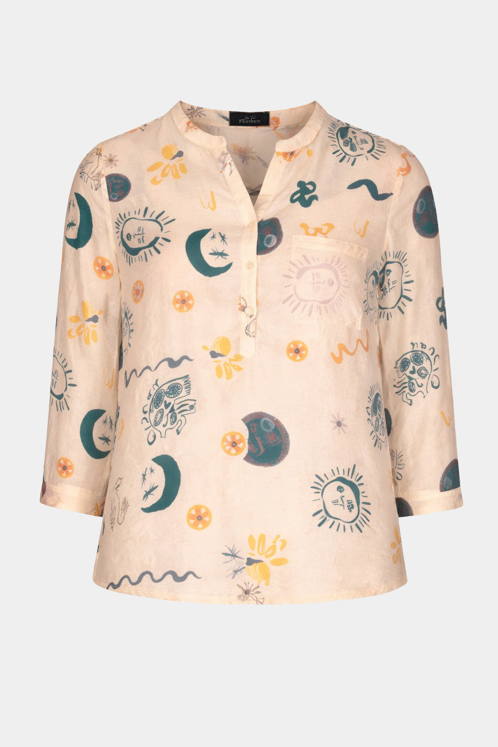 Oracle Grandad Collar Blouse