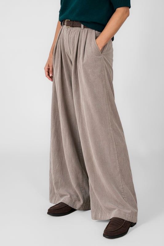 Wide Palazzo Cotton Cord Trousers