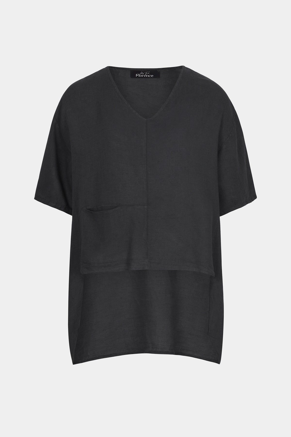 Drop Hem Linen Tunic Top