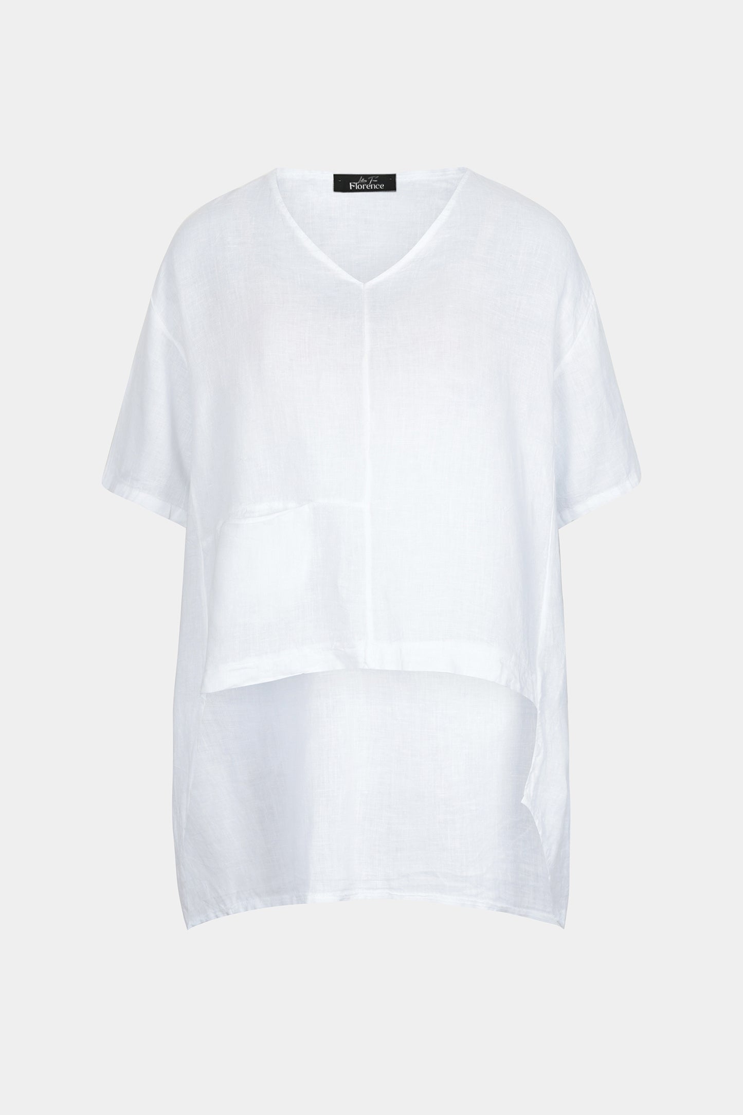 Drop Hem Linen Tunic Top