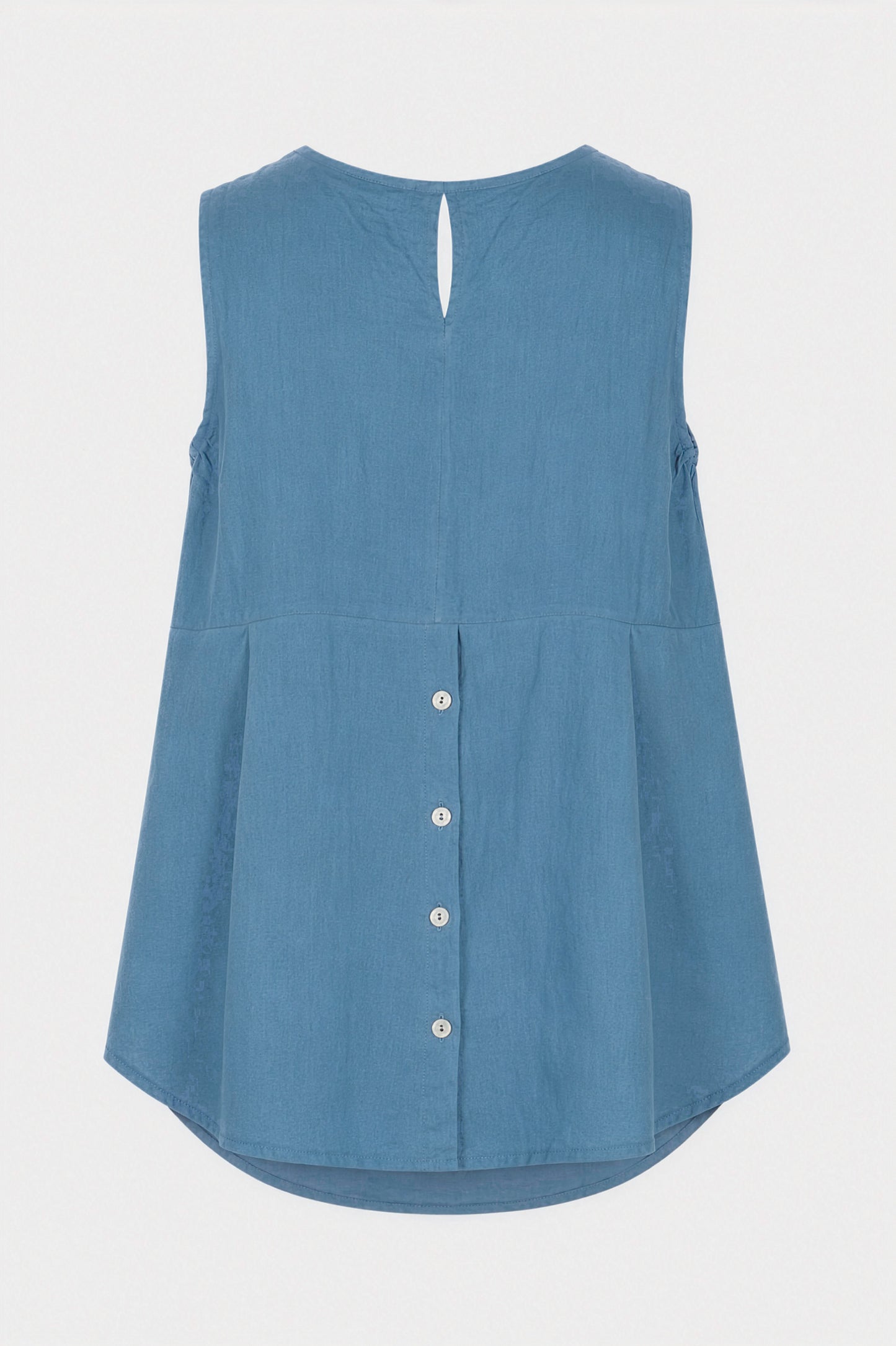 Linen Button Back Vest Top