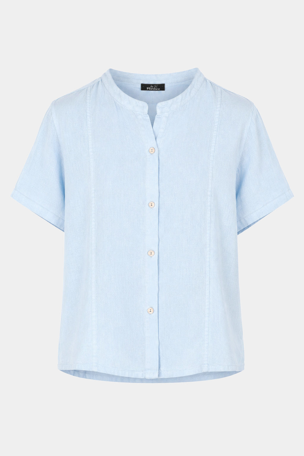 Band Collar Linen Shirt