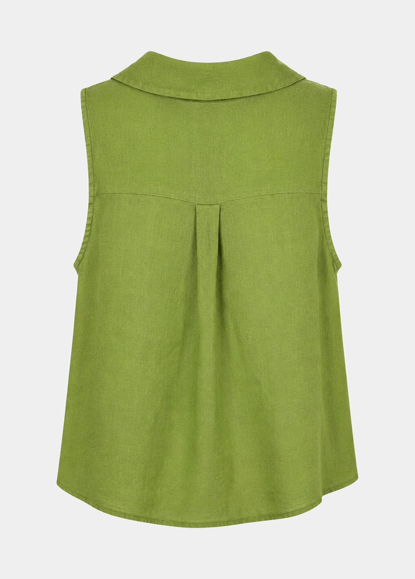 Linen Sleeveless Collar Top