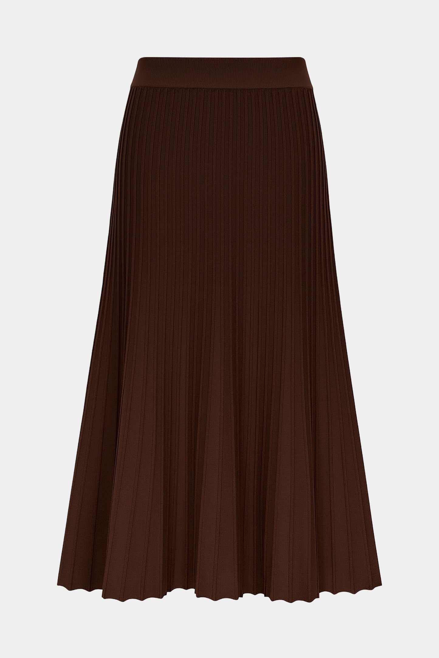 Soft Knit Pleated Midi Skirt