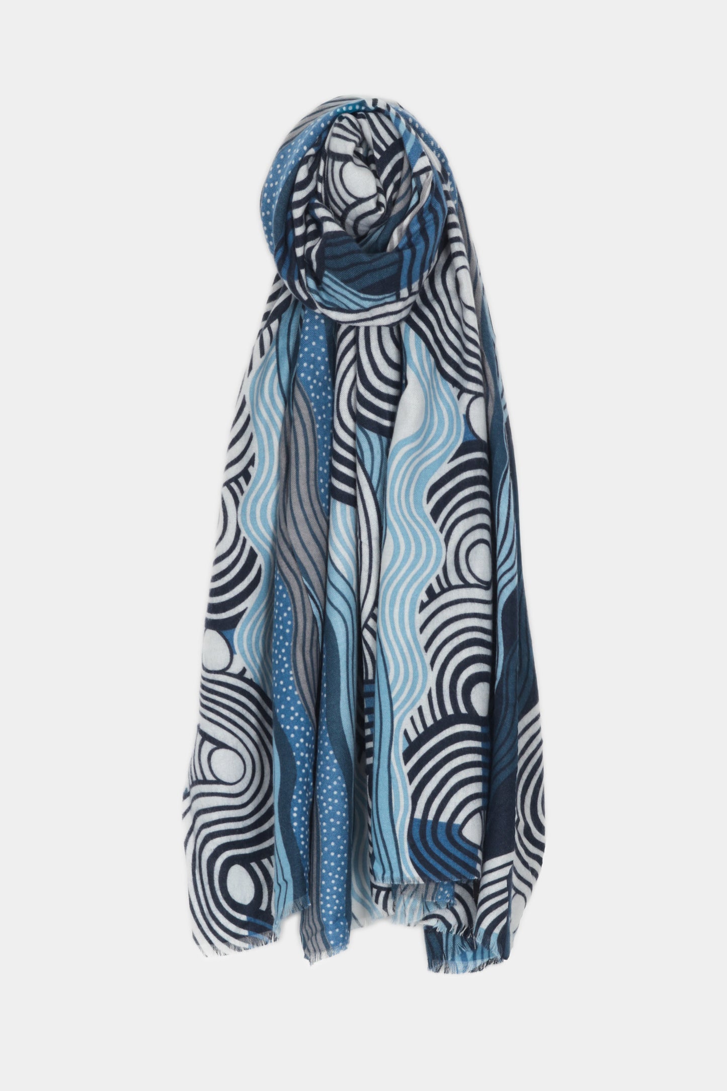 Geometric Swirl Print Scarf