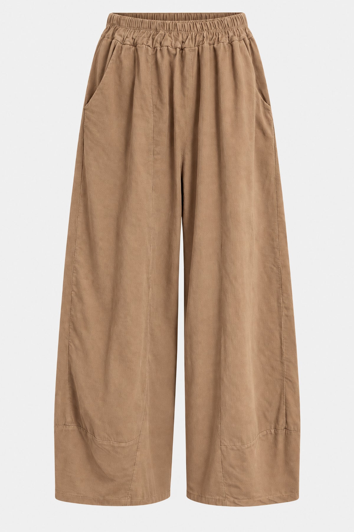 Curved Hem Cotton Cord Trousers