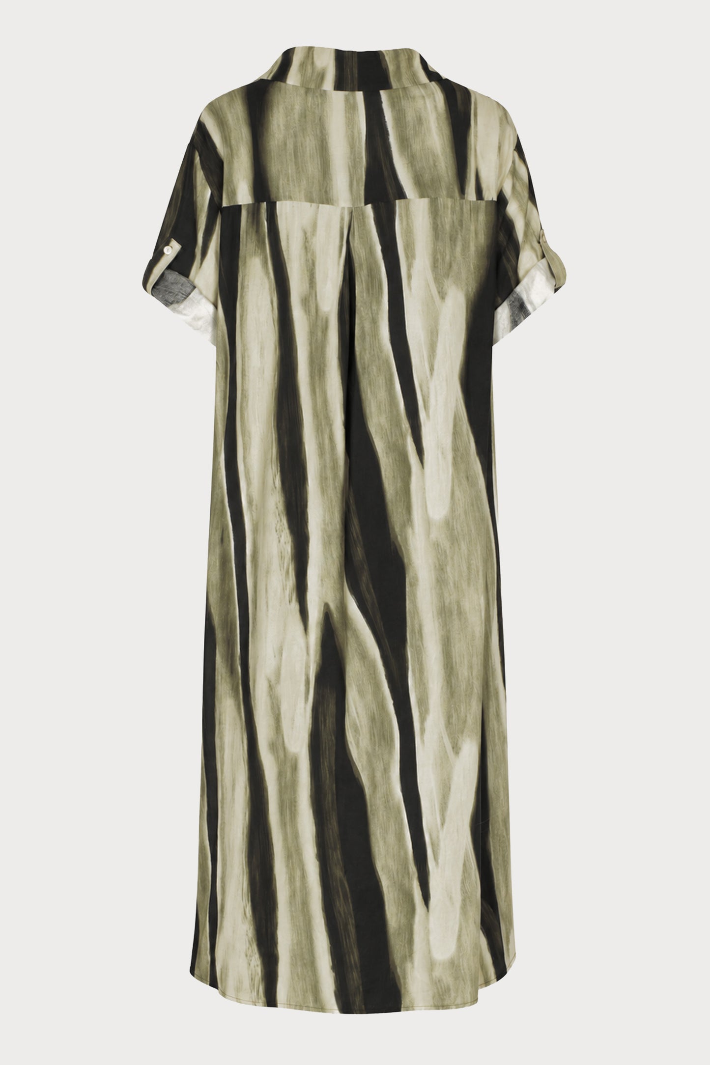Wave Print Shirt Maxi Dress