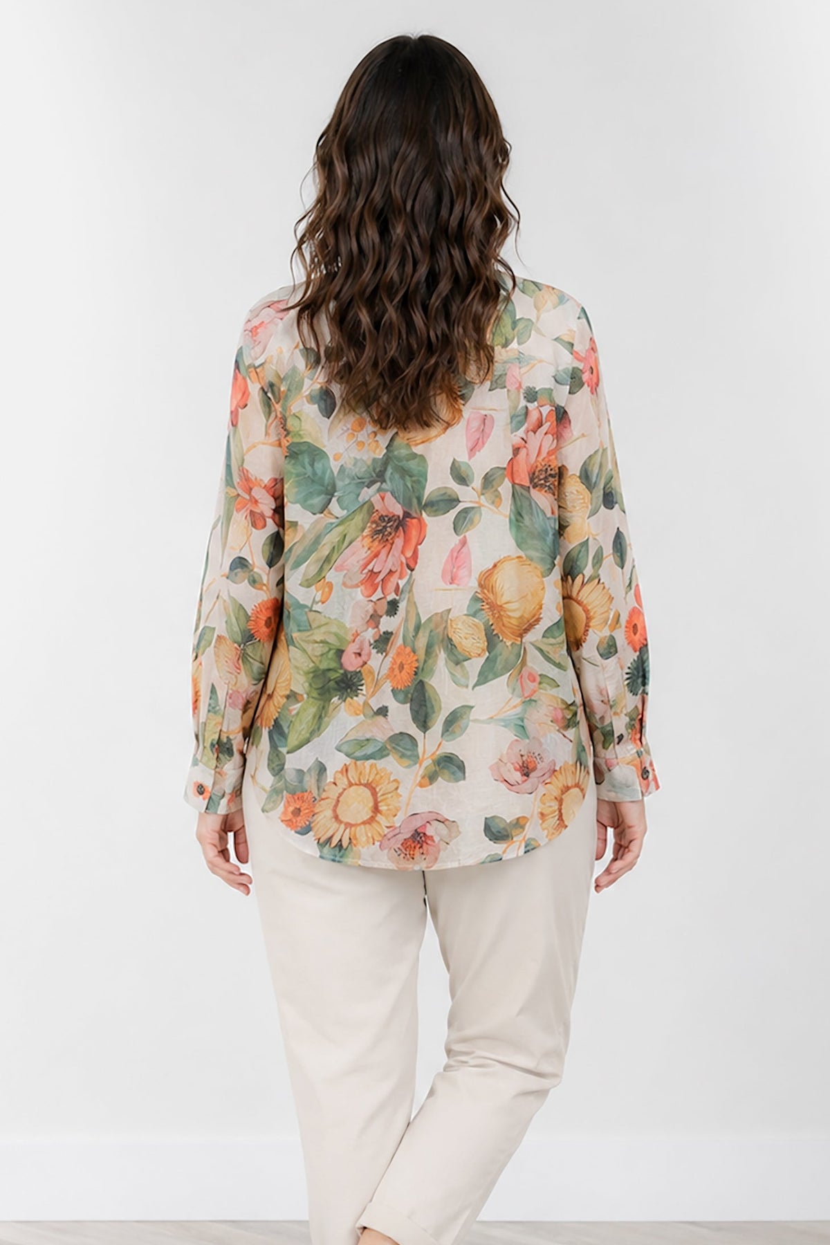 Dipped Hem Collared Shirt