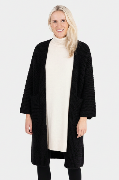 Kimono Sleeve Long Knit Coatigan
