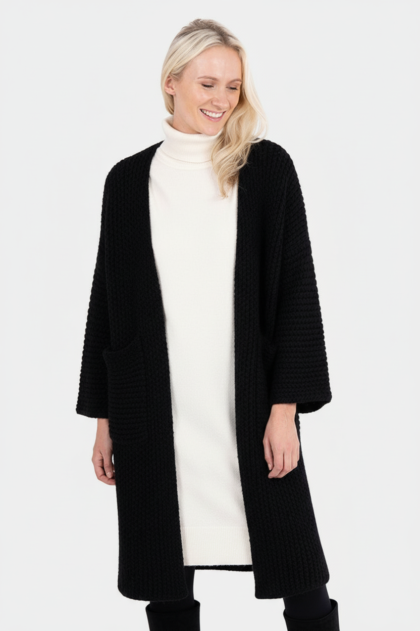 Kimono Sleeve Long Knit Coatigan