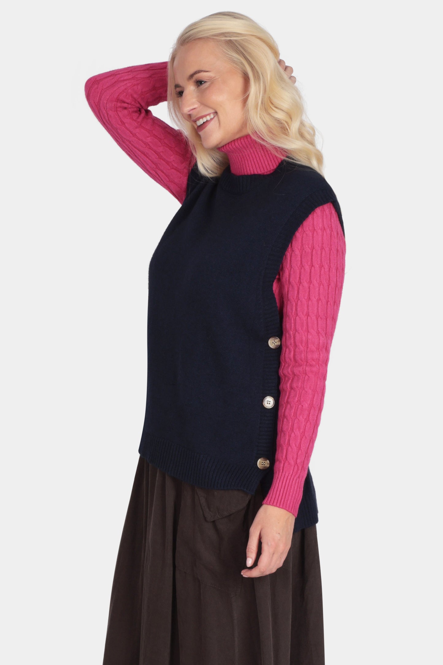 Cloud Two Button Side Vest