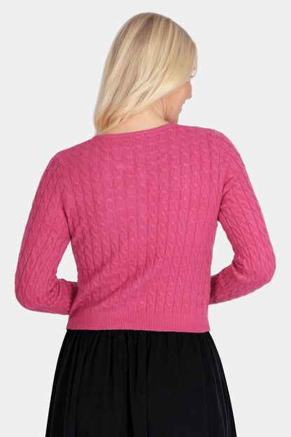 Cable Knit Short Cardigan