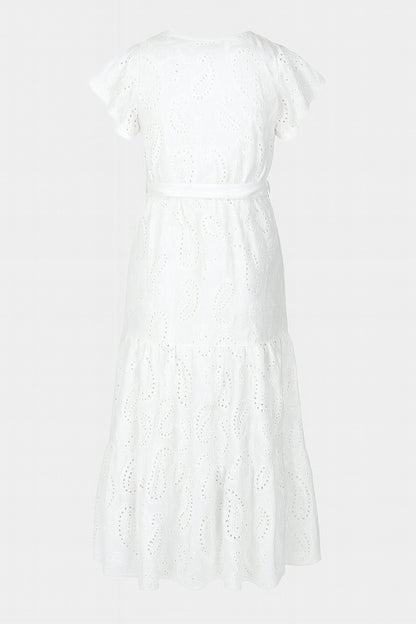 Anglaise Frill Sleeve Cotton Maxi Dress