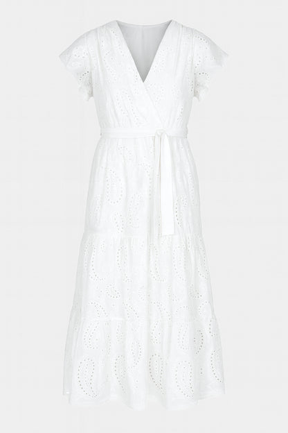 Anglaise Frill Sleeve Cotton Maxi Dress
