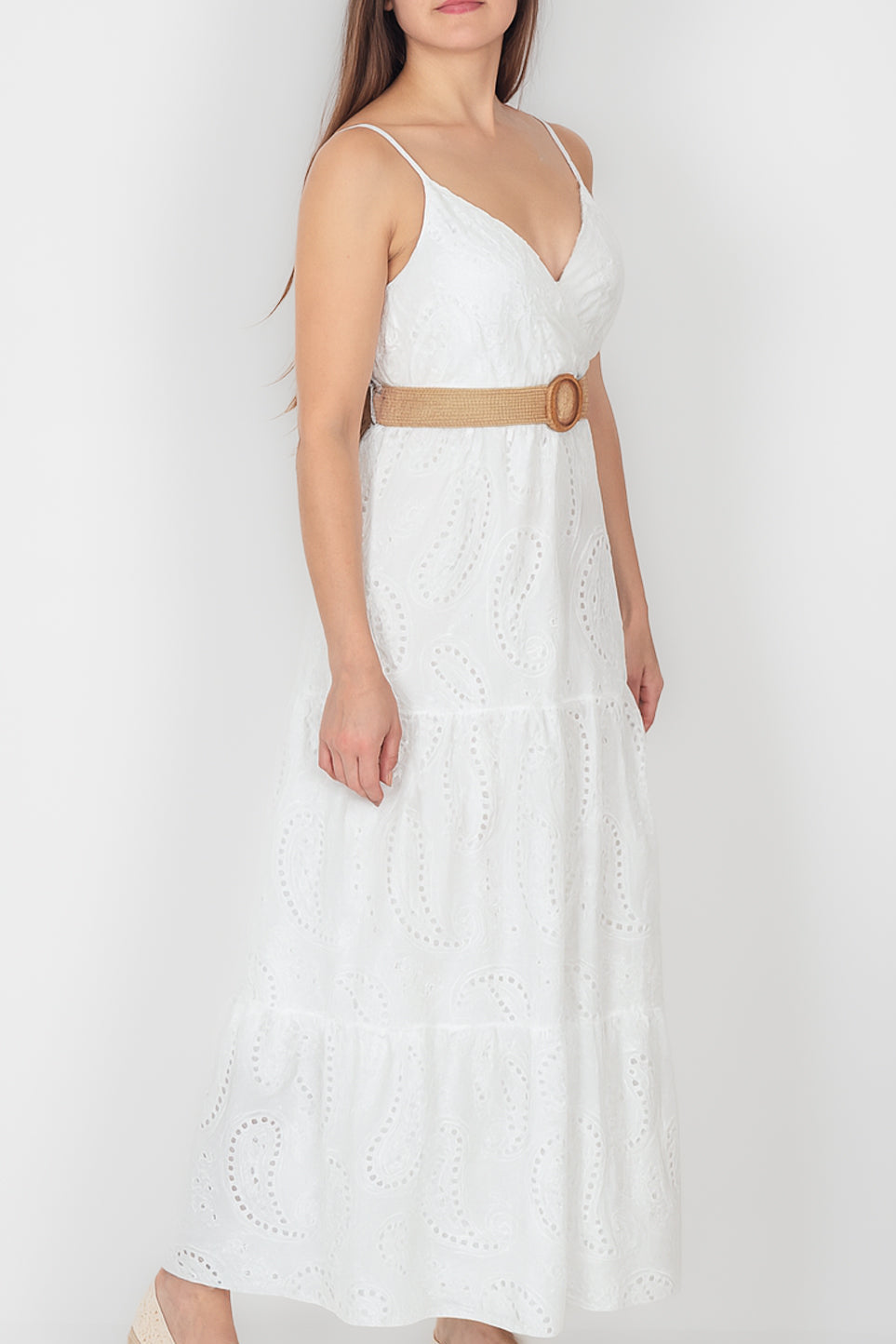Anglaise Strap Cotton Maxi Dress