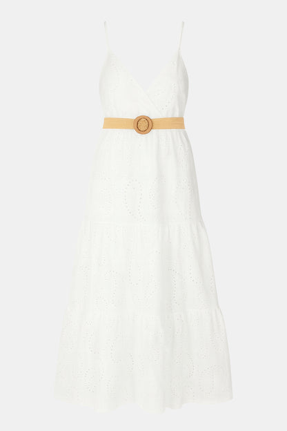 Anglaise Strap Cotton Maxi Dress