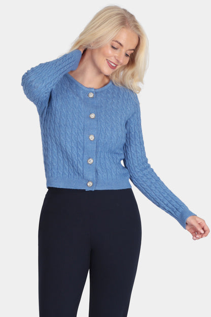 Cable Knit Short Cardigan