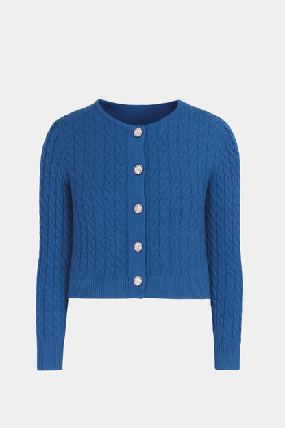 Cable Knit Short Cardigan