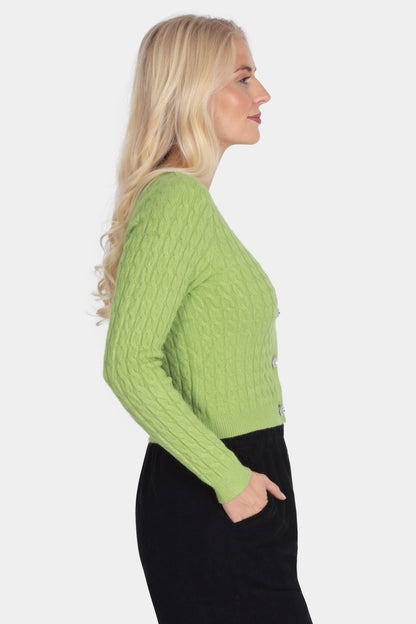 Cable Knit Short Cardigan