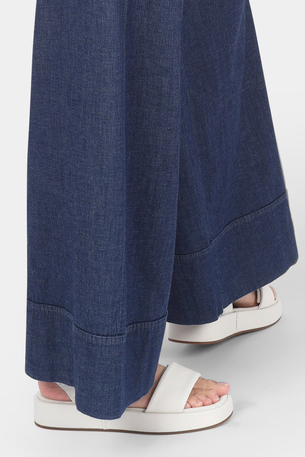 Denim Wide Leg Hem Trouser